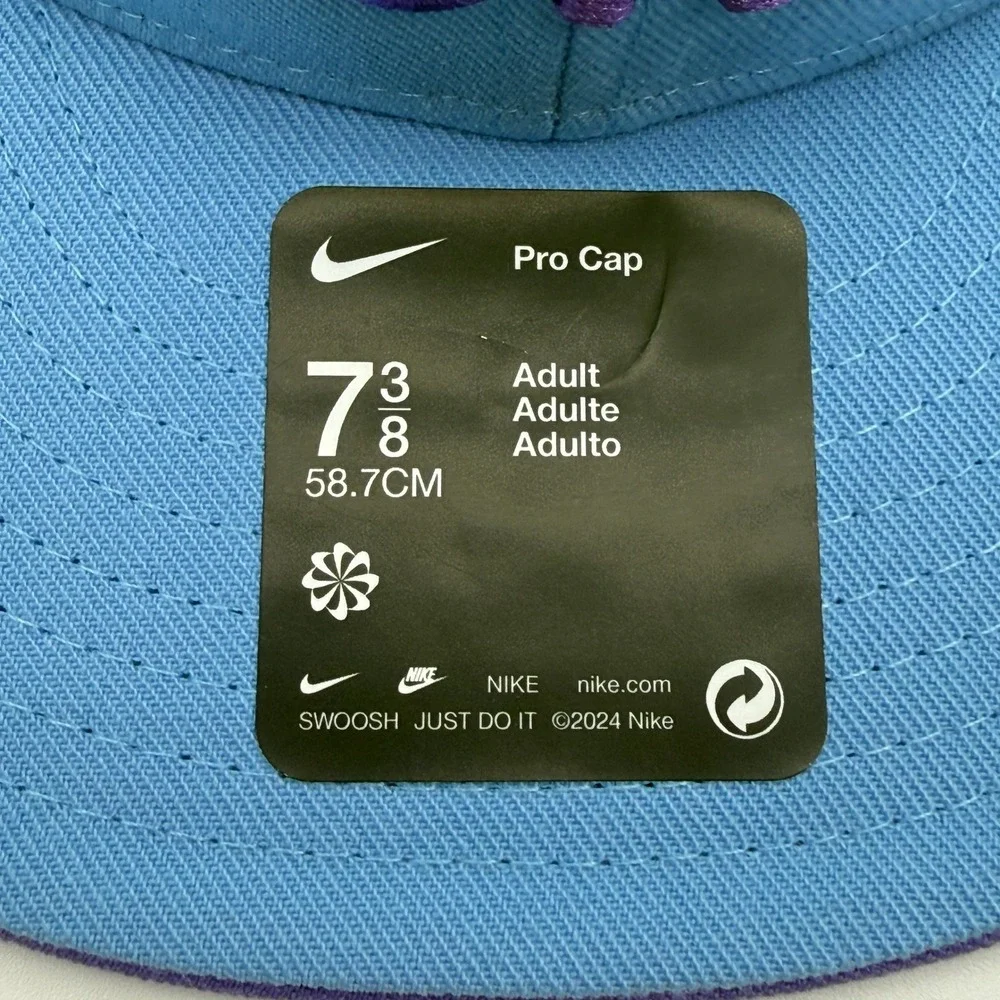 Nike Colorado Rockies Pro Cap Mens Size 7 3/8 Blue Purple Fitted Hat